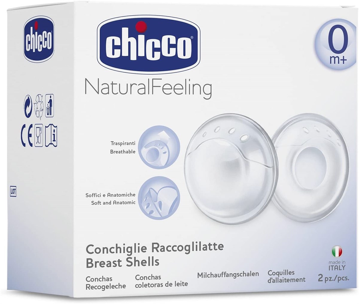 Chicco CHICCO 2 Paracapezzoli Skin to Skin Silicone M/L Para Capezzoli Nipple Shields 