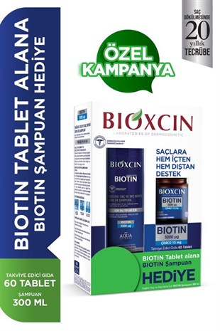 Bioxcin Biotin 5000 mg + Çinko 15 mg Tablet Biotin Şampuan Hediyeli