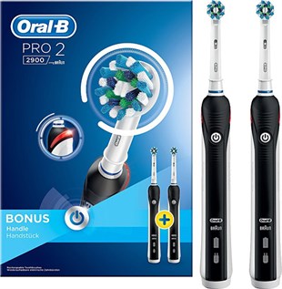 Oral-B Pro 2 2900 Siyah Şarj Edilebilir Diş Fırçası 2li Avantaj Paketi